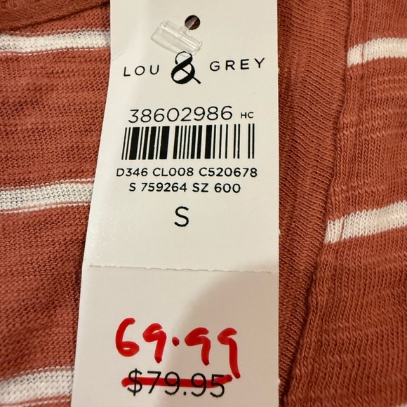 Lou & Grey Striped Maxi Dress Sleeveless V-Neck 100% Cotton Small - Picture 7 of 12